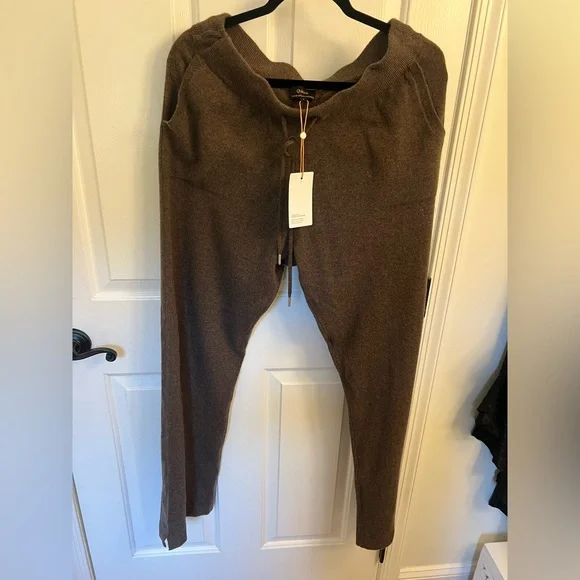 Mongolian Cashmere Straight Leg Pants brown L NWT - Picture 3 of 8